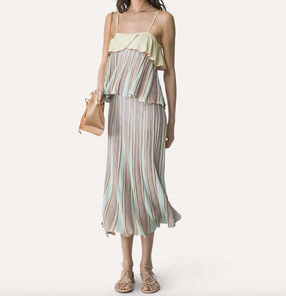 NEW FORTE FORTE les foiles intarsia midi skirt in lucente